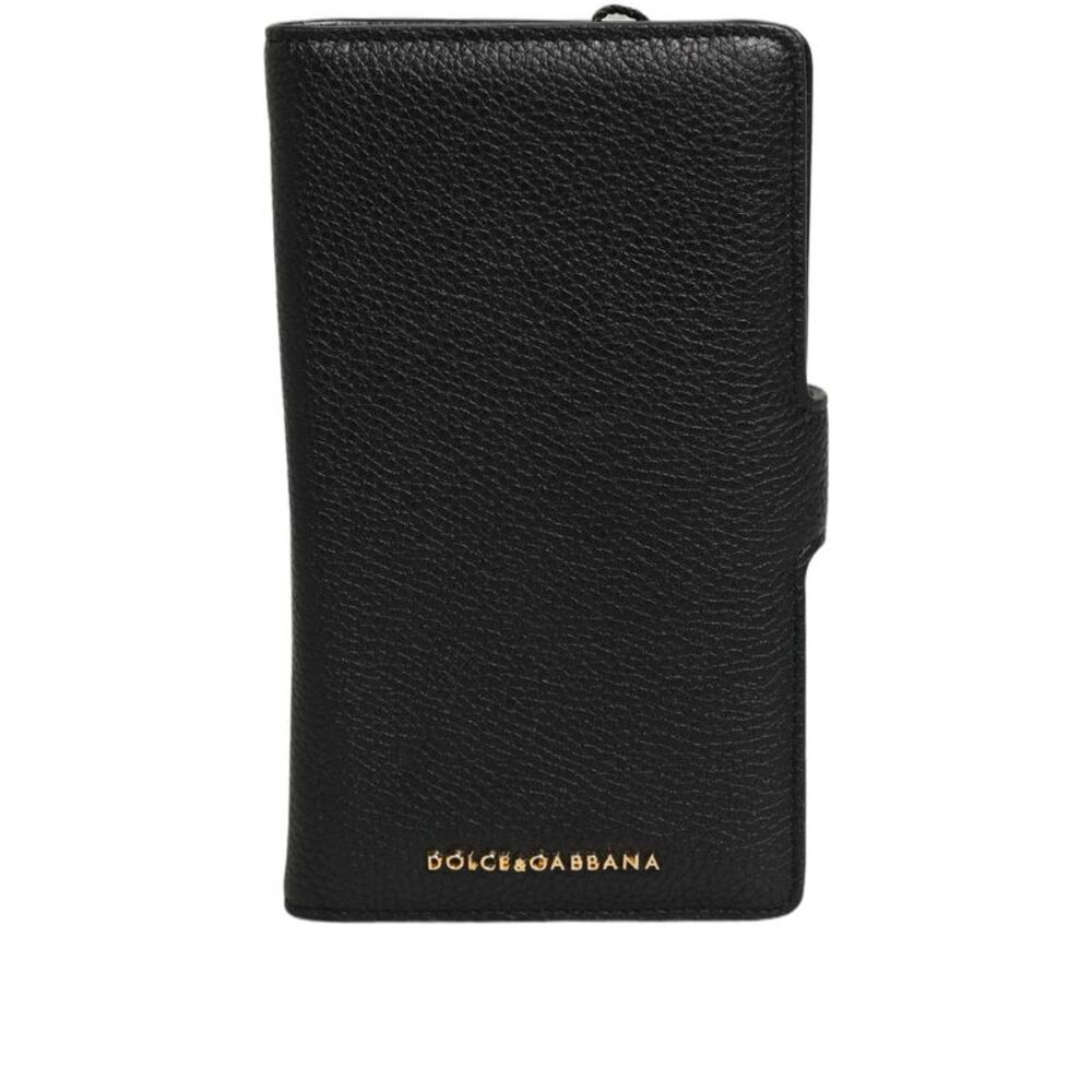 Dolce & Gabbana Case Flip Cover Black Calf Leather iWomen's11 PRO Women's Phone